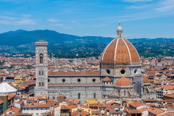 Florence Duomo above the rooftops, Italy