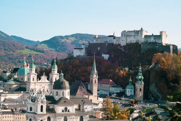 Hohensalzburg Fortress above the old town, Salzburg, Austria